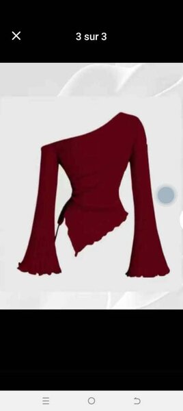 Top asymétrique élégant en bordeaux