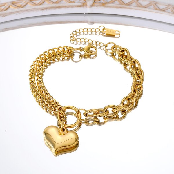 18 k Gold plated Love pendant bracelet