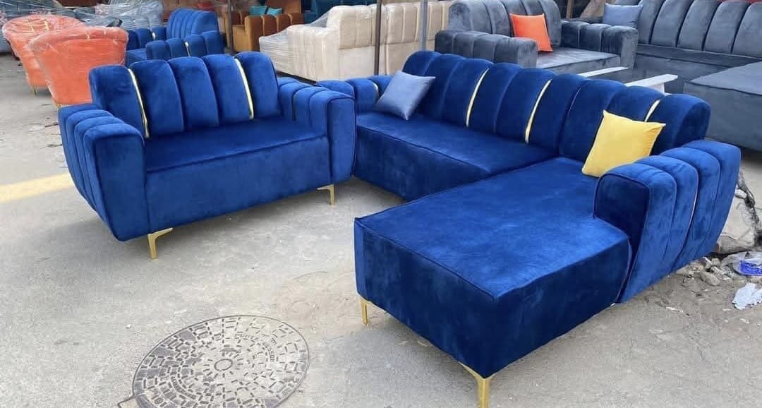 Canapé d'angle bleu moderne