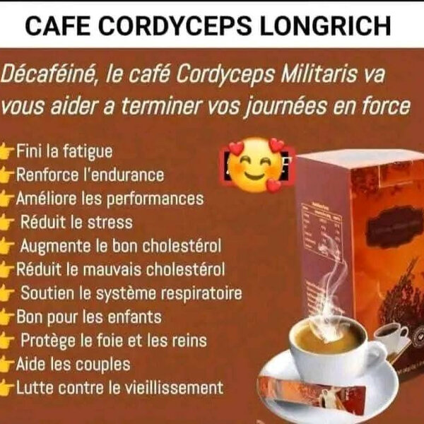 Café Cordyceps Longrich Décaféiné