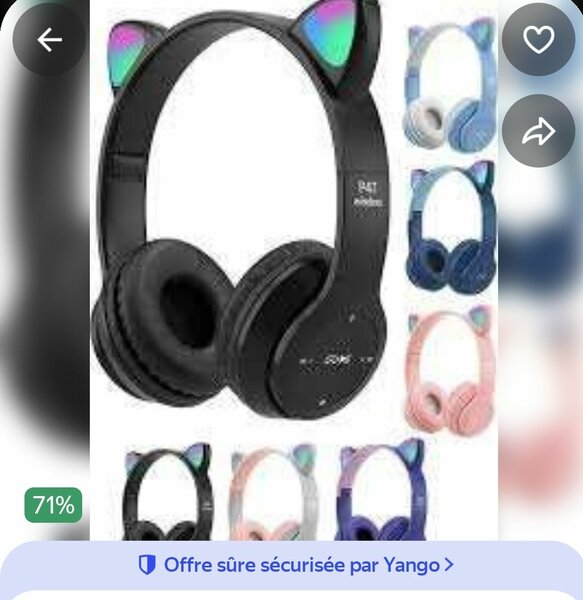 Casque Audio Oreilles de Chat