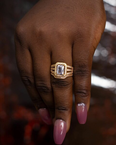 Engagement and wedding gold Rings(2 set)