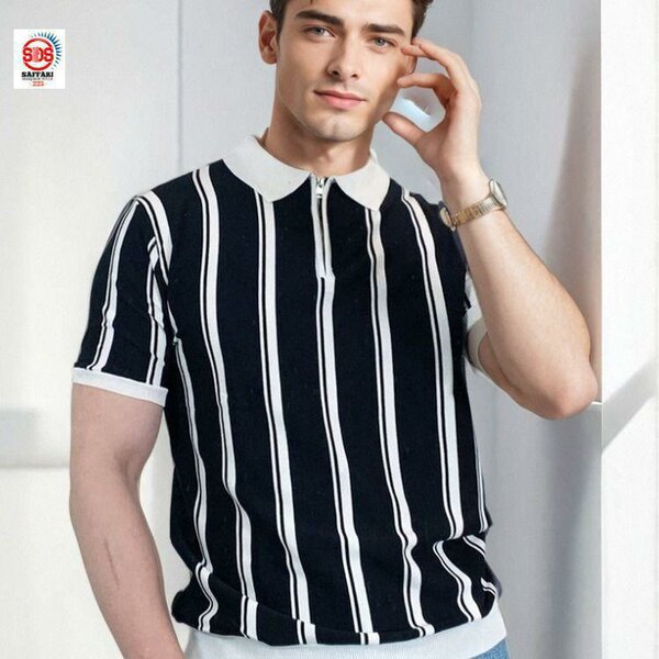 Polo rayé pour homme élégant