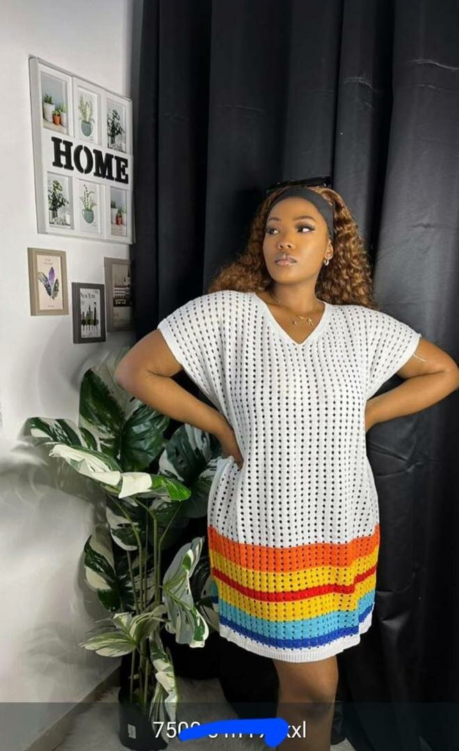 Robe Tricot Multicolore Femme