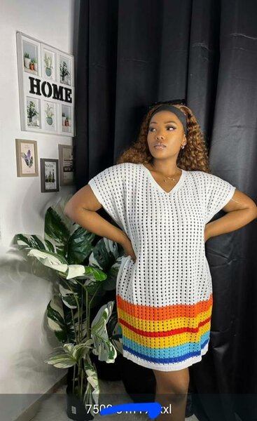 Robe Tricot Multicolore Femme