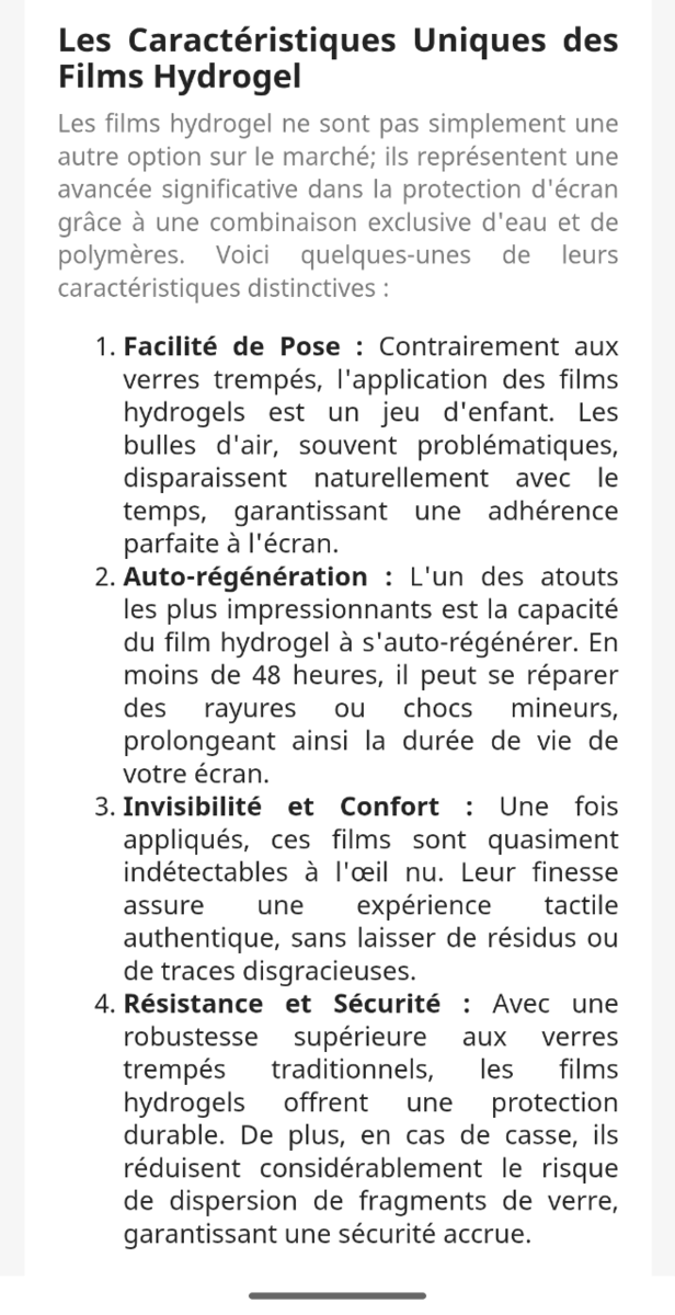 Anti choc film hydrogel très très résistant (clair ou fumé)