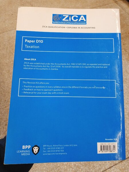 Zica Revision kit D10 Taxation
