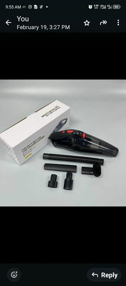 Vacuum cleaner for cars