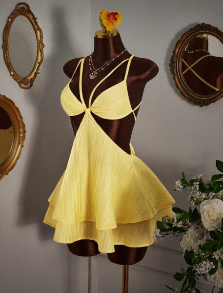 Robe d'été jaune glamour