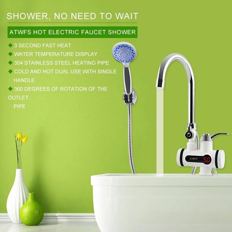 Instant Water Heating Tap with Shower