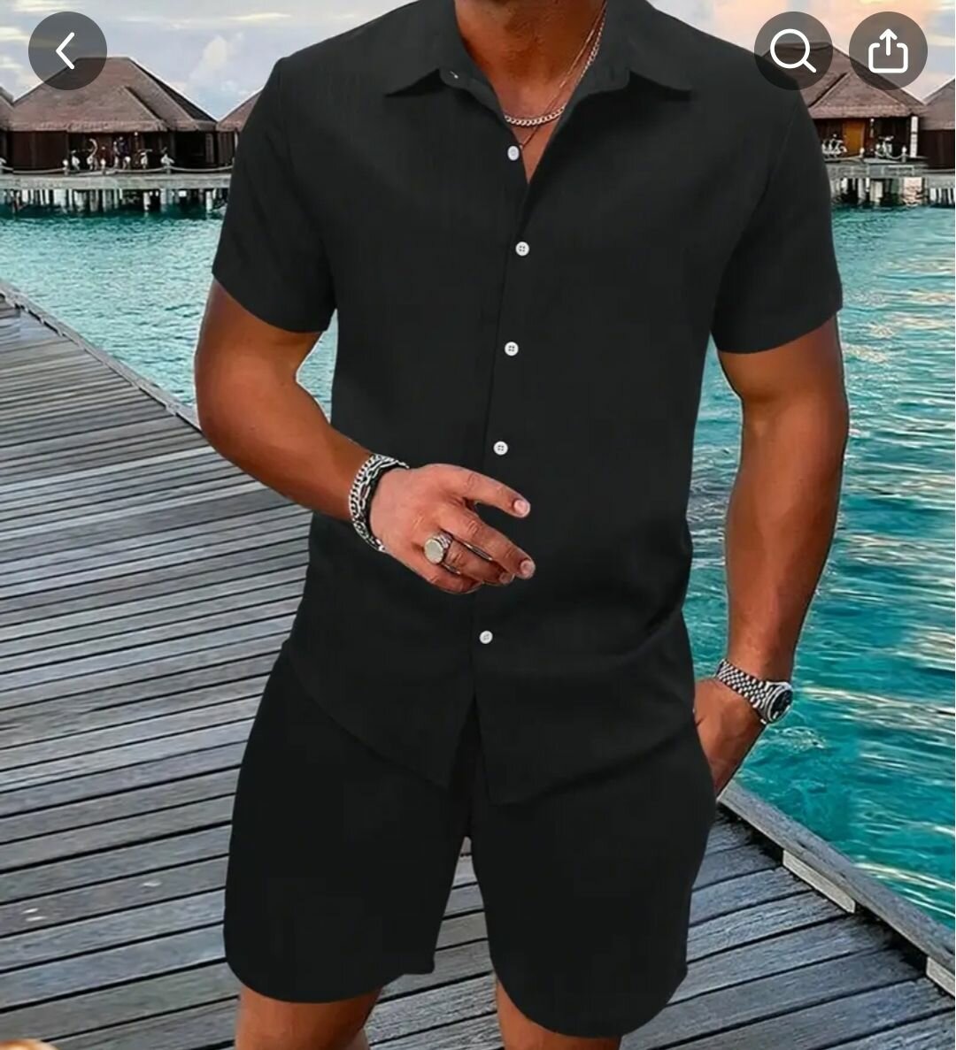 Men's Outfit, Casual Solid Lapel summer wear