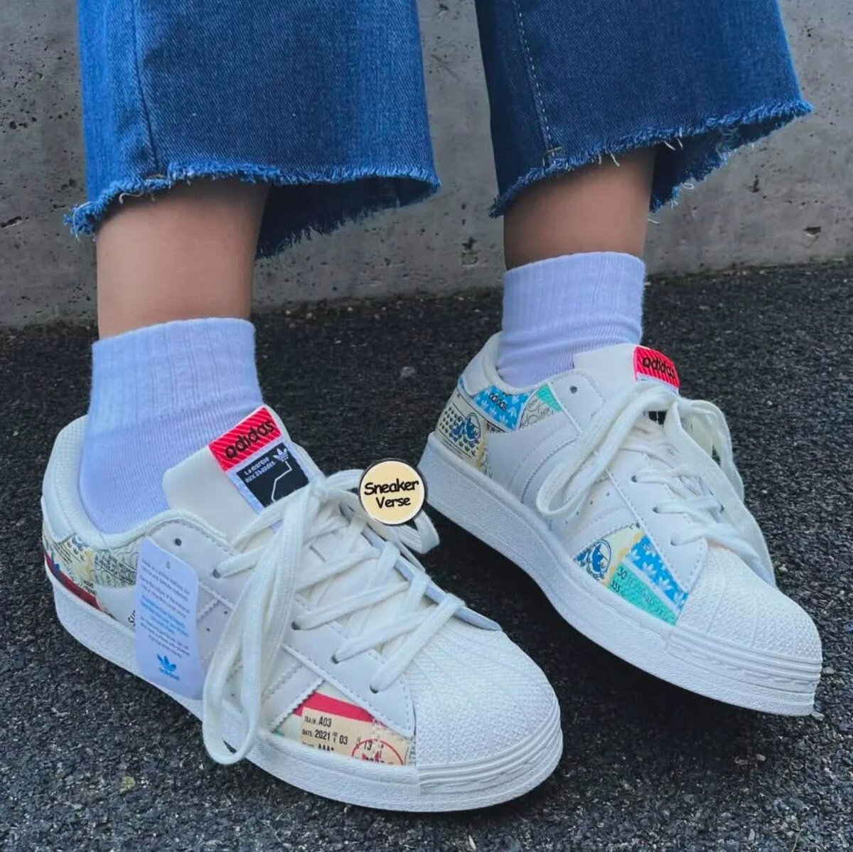 Baskets blanches rétro