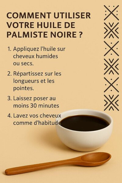 Huile de Palmiste Noire Cheveux