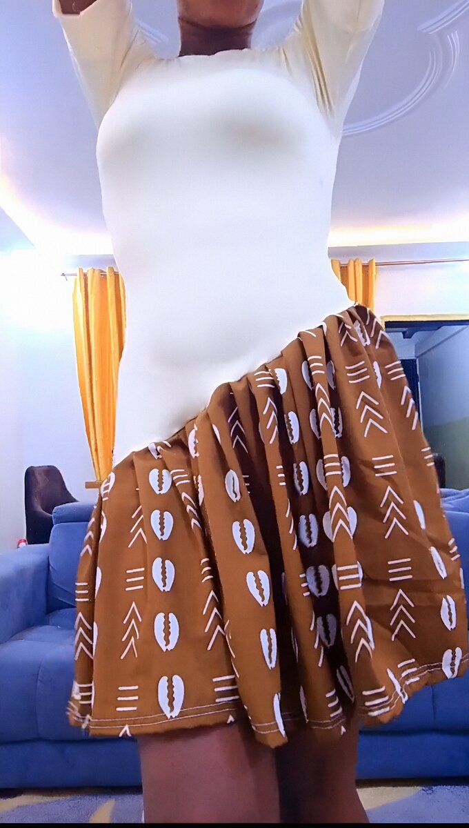 Robe évasée bicolore ethnique