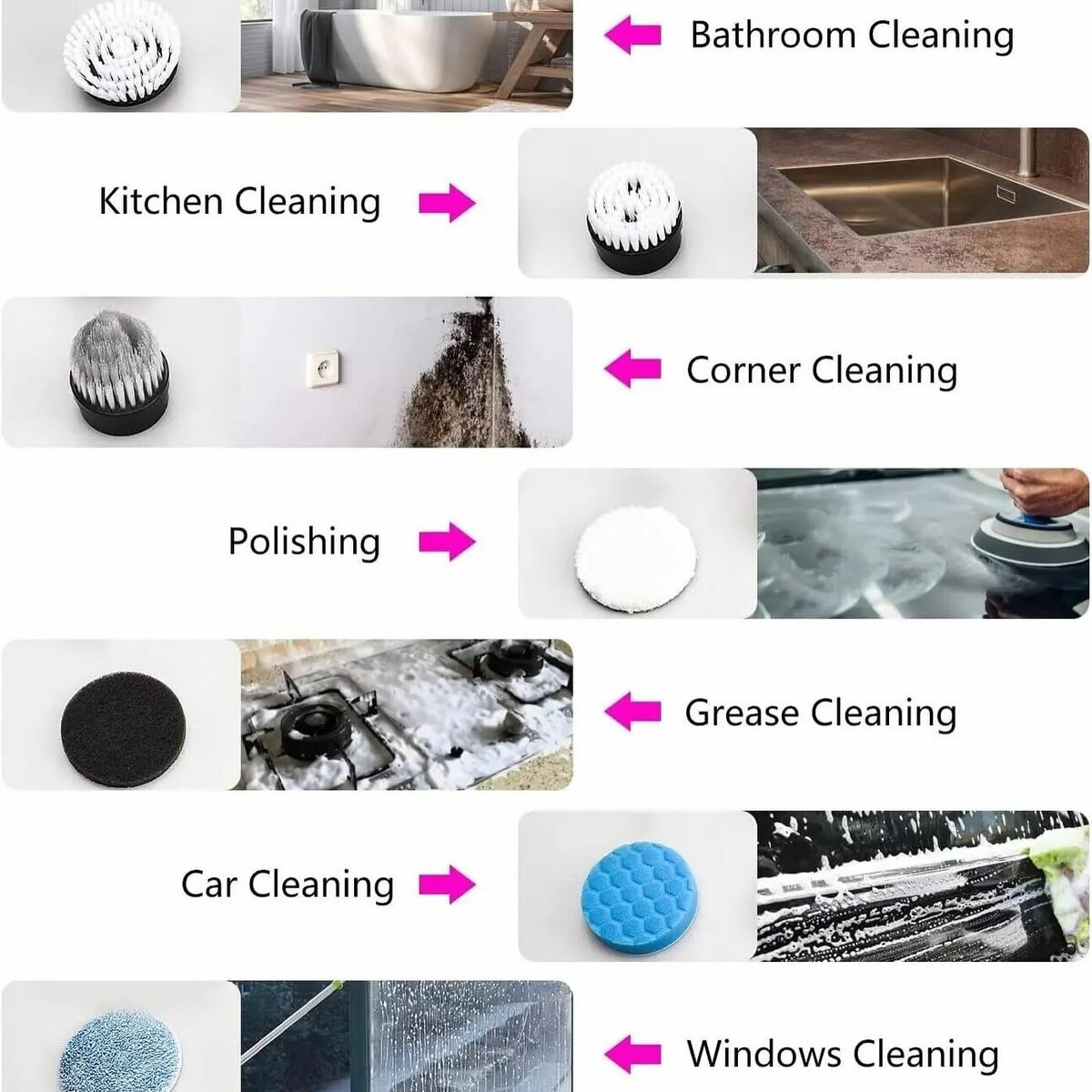 7 in 1 electric cleaning brush