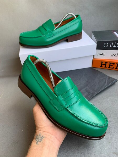 Mocassins élégants verts