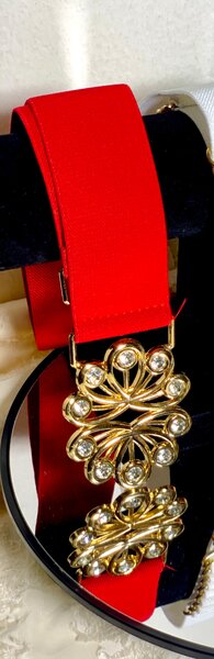 Ceinture Rouge Élastique Décorative