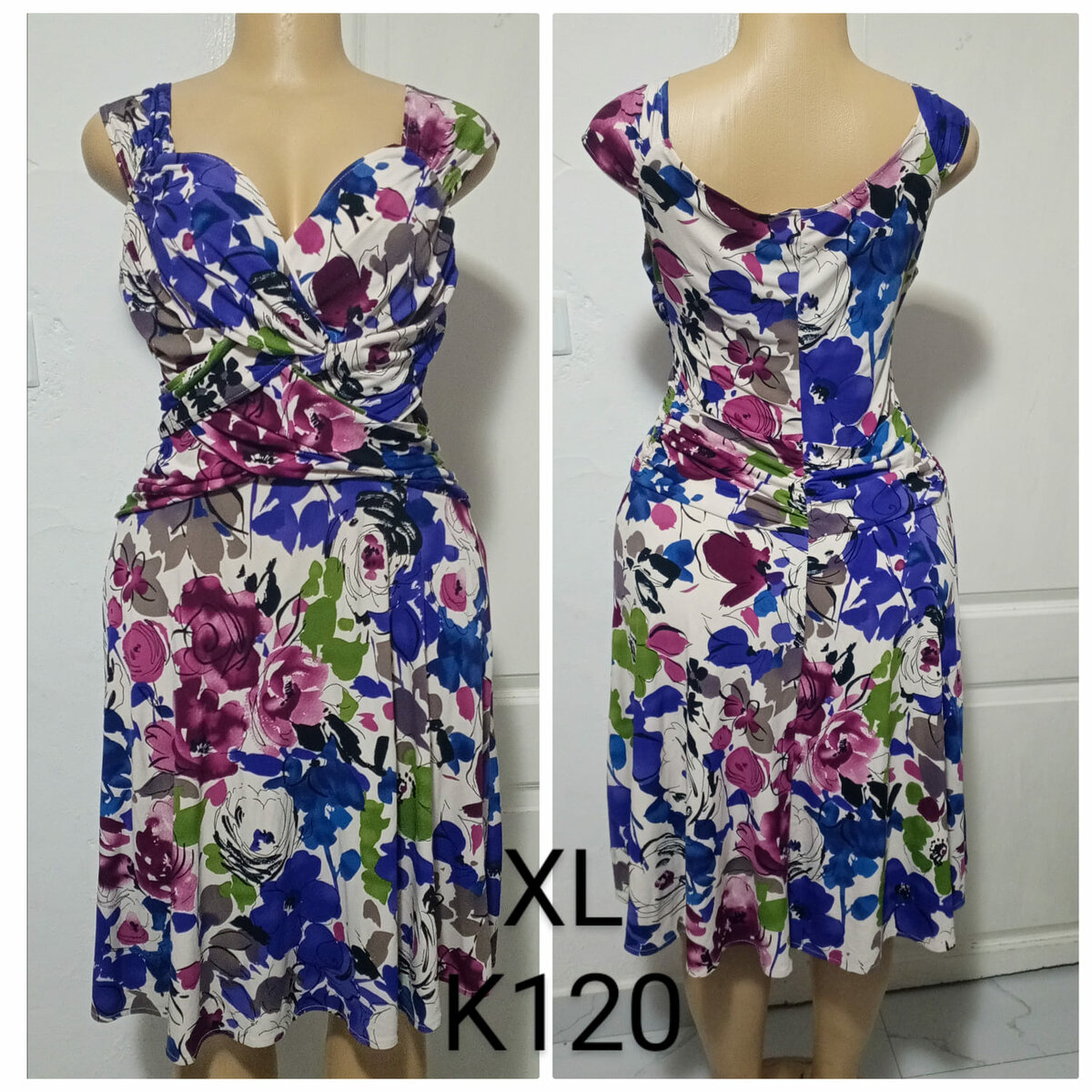 Women's sundress with floral print, size XL