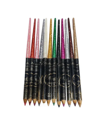 Eye Liner And Lip Pencil Glitter Pack Of 12