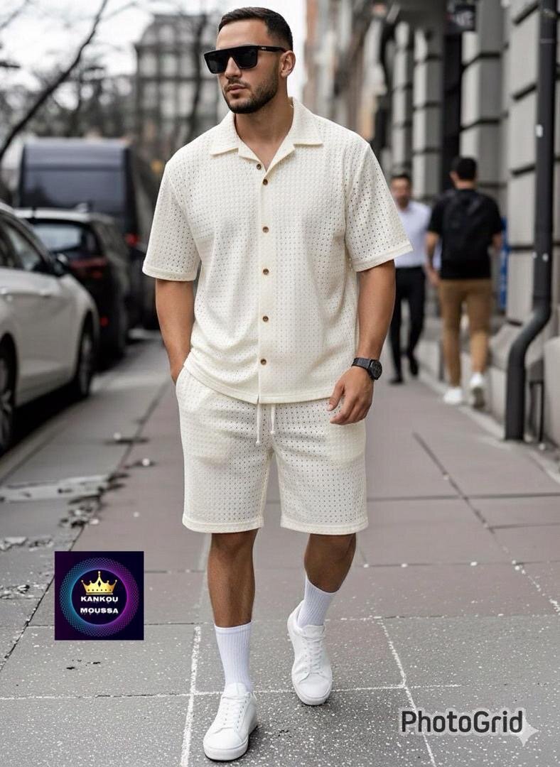 Ensemble short en maille homme
