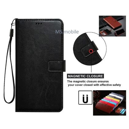 OPPO A16E Case, Premium PU Leather Magnetic Shockproof Book Stand Folio Flip Wallet Case Cover with Card Holder