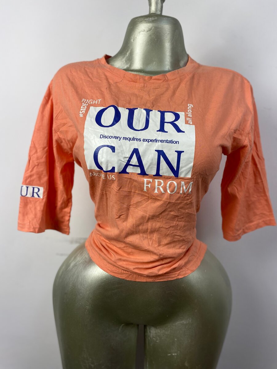 T-shirt orange graphique