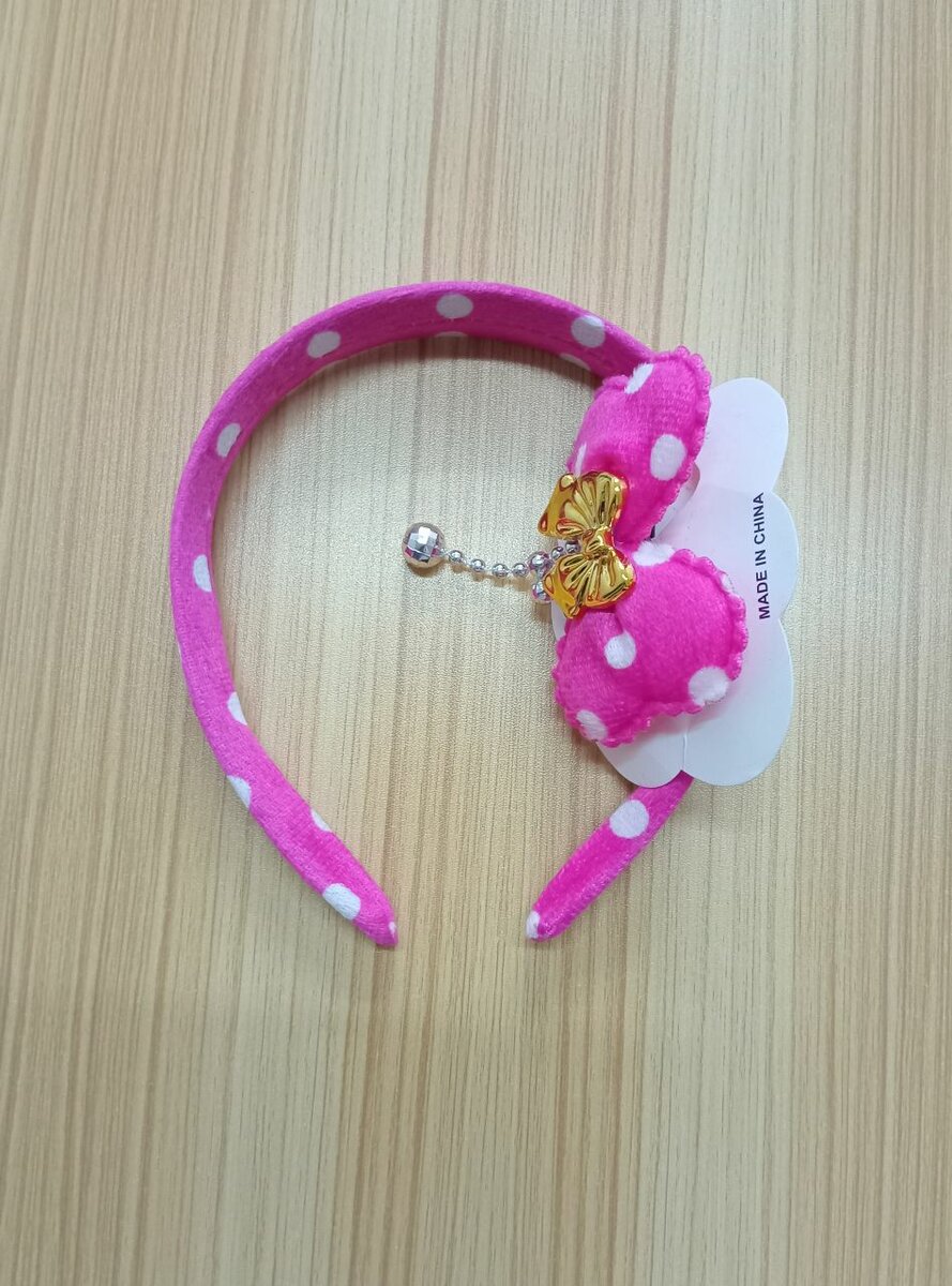 Serre-tête Noeud Pois Rose