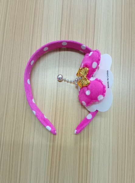 Serre-tête Noeud Pois Rose