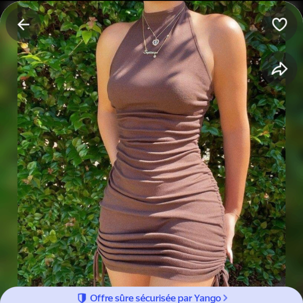 Robe moulante marron