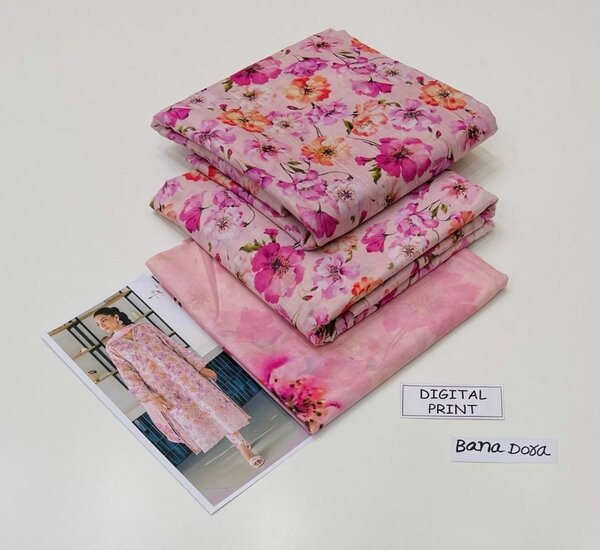 Lady's 3pc Lawn Unstich Suit