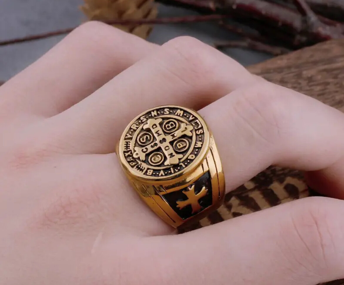 Bague en acier inoxydable gravée