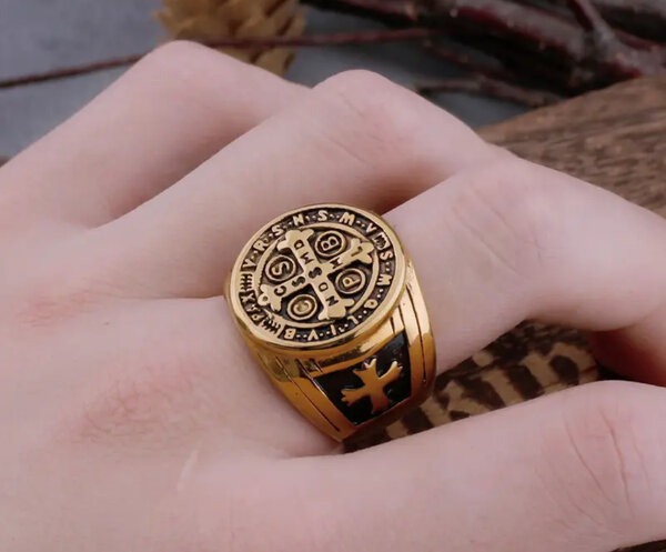 Bague en acier inoxydable gravée