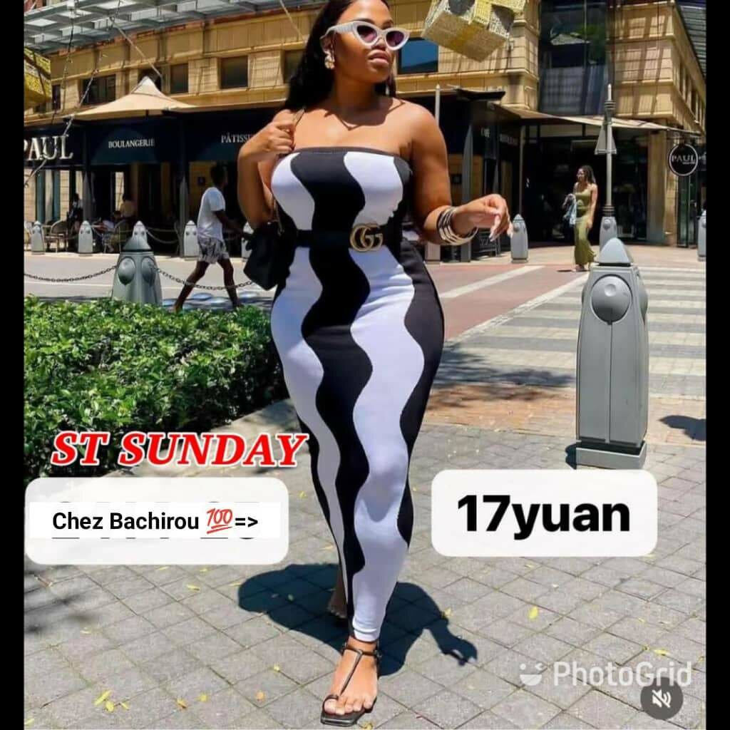 Robe Moulante Noir et Blanc