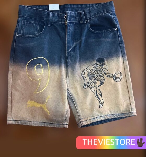 Shorts en jean brodés homme