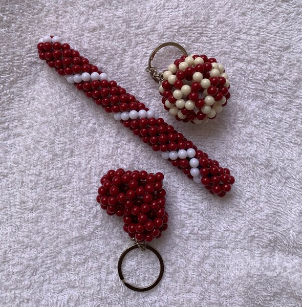 Porte-clés perles colorées