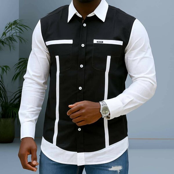 Chemise Homme Élégante Bicolore