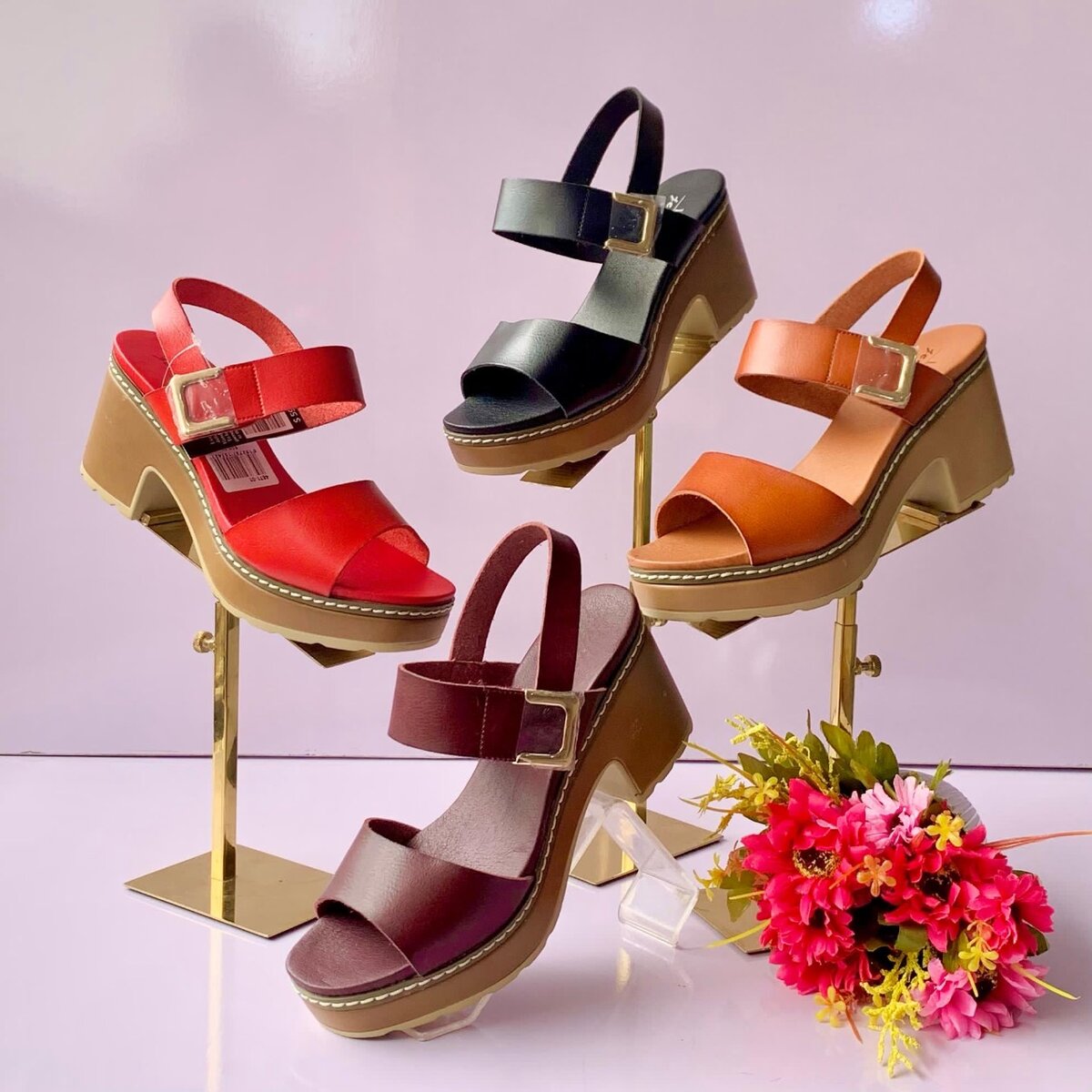 Leather Heel Sandals