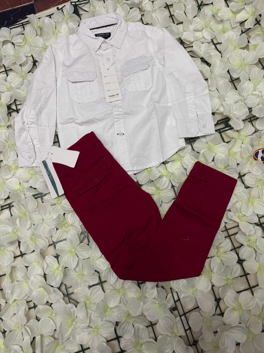 Ensemble garçon rouge blanc