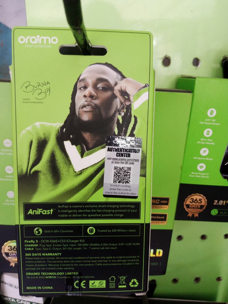 Oraimo Chargeur Rapide Type-C