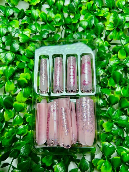 Ongles Faux Motifs Animaux & Glitter