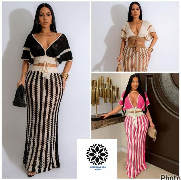 Robe longue en crochet bohème