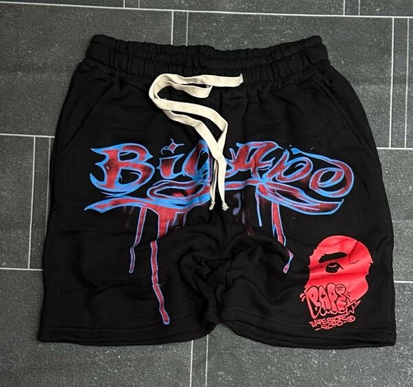Shorts streetwear noir graphique
