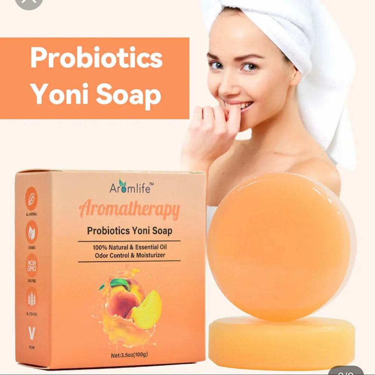 Probiotics Yoni Soap  Natural & Essential Oil Odor Control & Moisturizer 