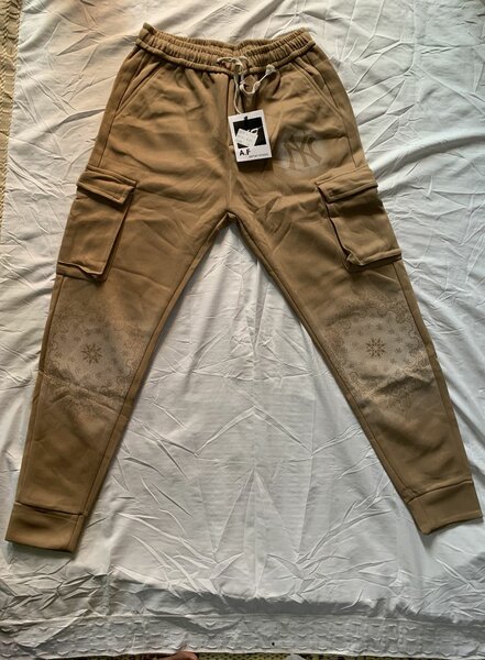 Pantalon cargo beige homme