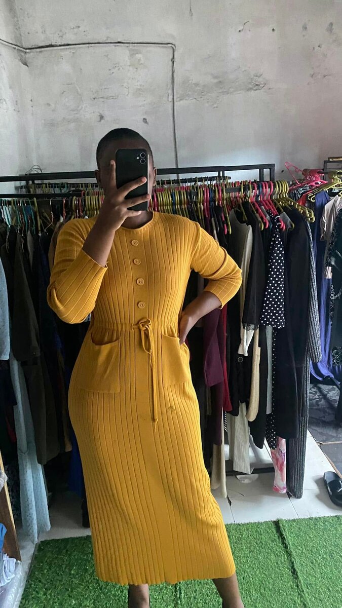 Beautiful and comfortable women's dress yellow