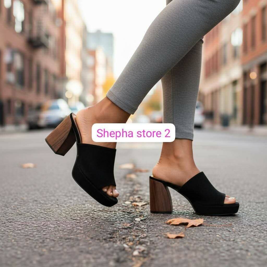 Mules à talons carrés élégants