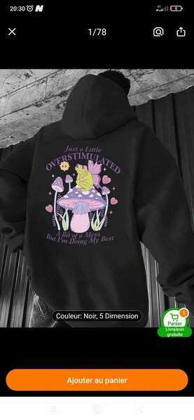 Sweat à capuche imprimé mignon