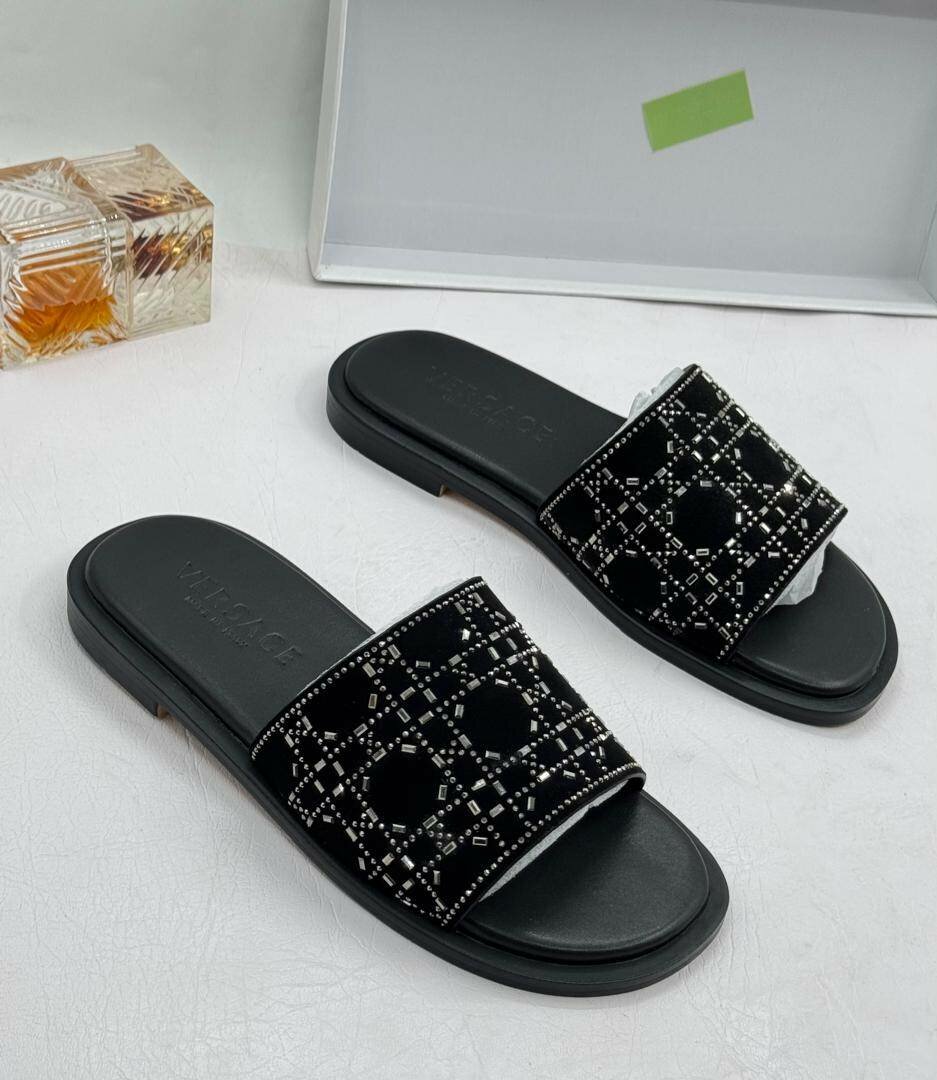 Quality leather branded slippers