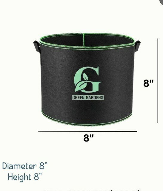 Grow Bag ( 8″ x 8″), with Two Handles