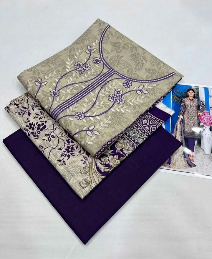 Unstitch suit 3ps lawn